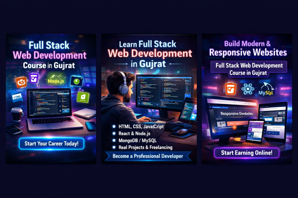 Learn full stack web development course in Gujrat with real projects